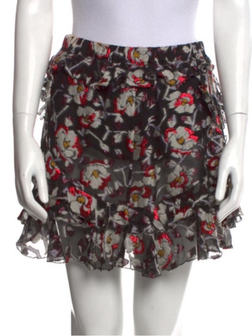 Isabel Marant Floral Ruffle Mini Skirt